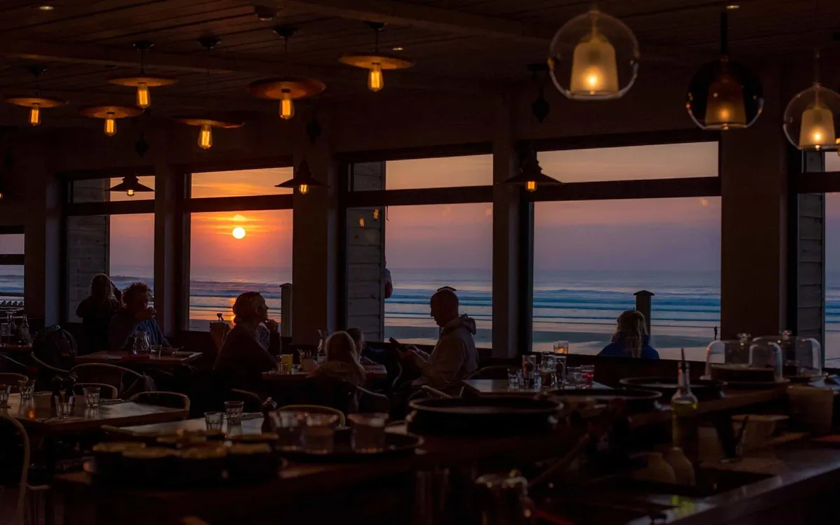 The Beach Hut - casual dining directly on the sand at Watergate Bay