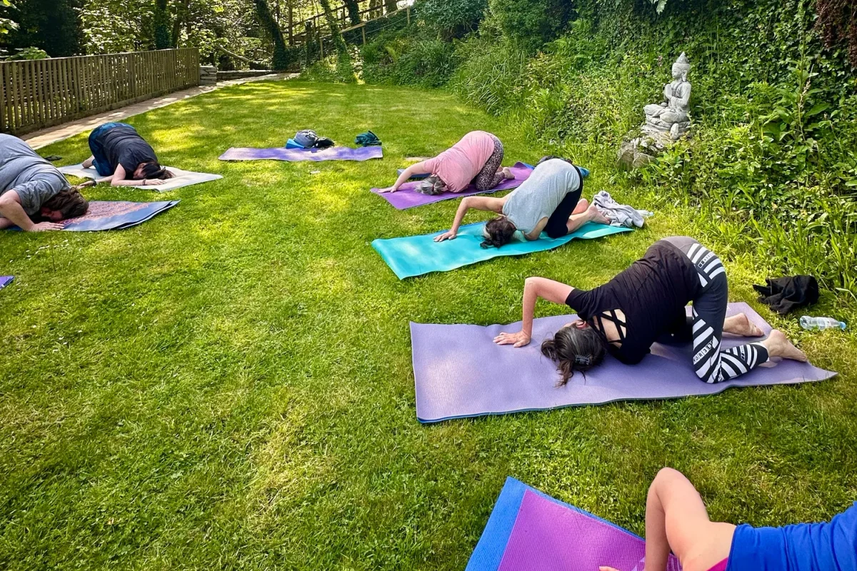 Do Yoga at St Nectan's Glen - forest waterfall retreat near Tintagel